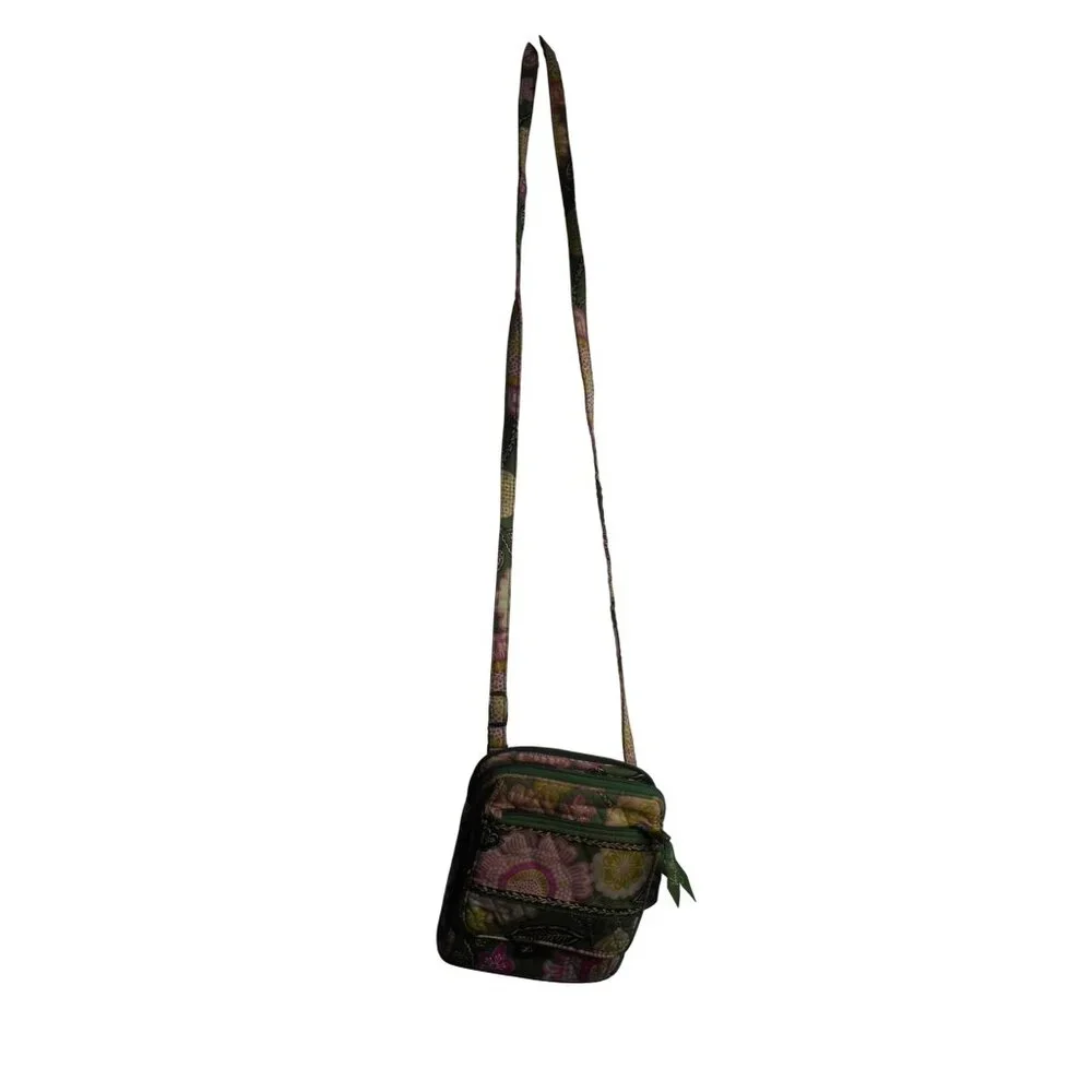 Vera Bradley Mini Hipster Olivia Pink Crossbody bag Green and Pink - Picture 2 of 5